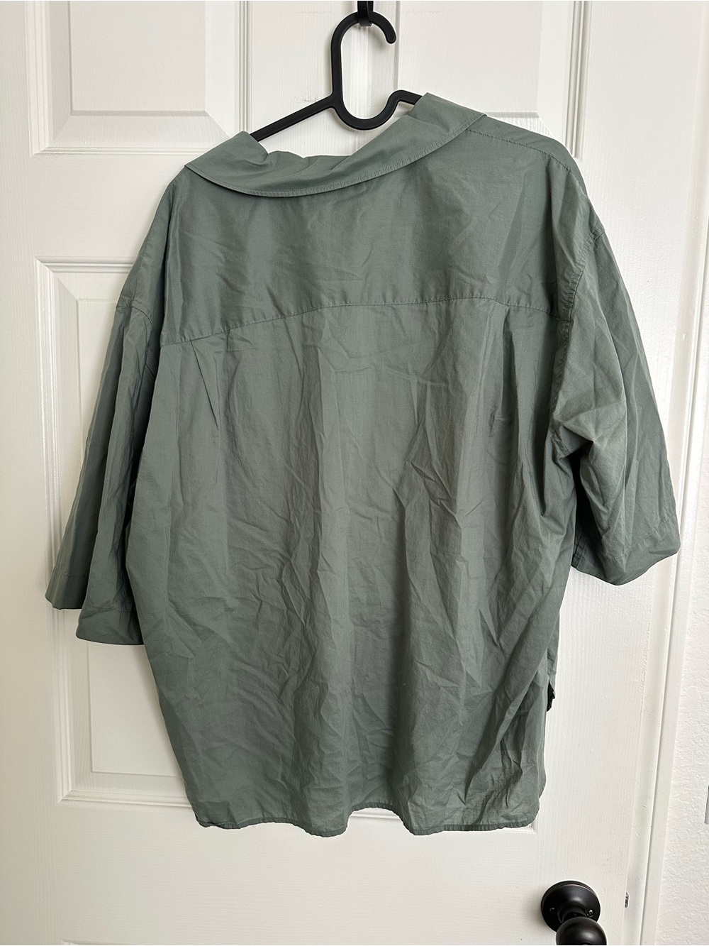 UNIQLO U Women’s Oversized Half-Sleeve Shirt Green L - Picture 4 of 7